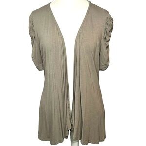 MACY'S INC INTERNATIONAL CONCEPTS Cardigan Open front High/Low Ruched sleeves XL